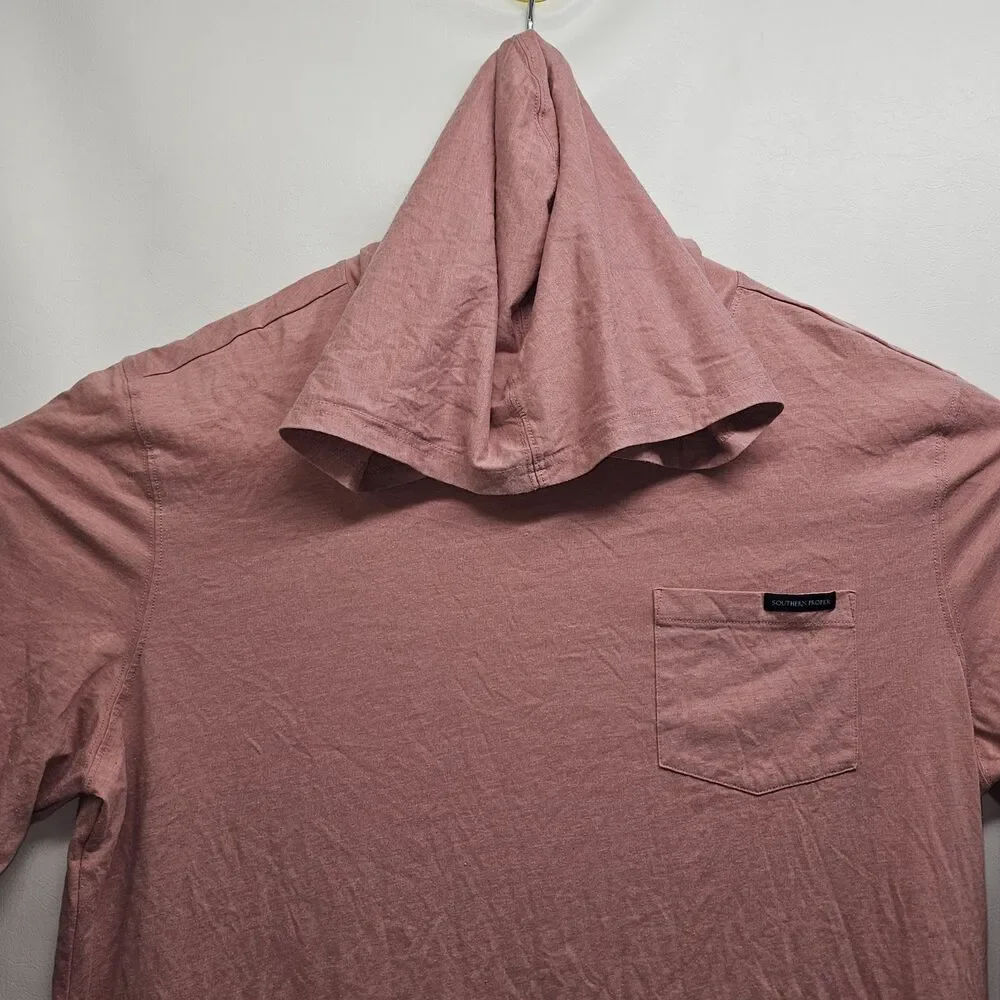 Southern Proper Hooded Long Sleeve Tee XXL Muscadine Pink Peach Pocket Logo 50/5